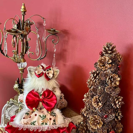 Fashion Sweet Puppy Dog Lace Princess Dress for EXTRAL Small and Small Dog C-red XLL