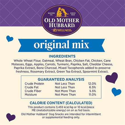 Old Mother Hubbard Wellness Original Mix Dog Biscuits, Natural, Training Treats, Four Flavors, Mini Size, (3.8 Pound Bag)