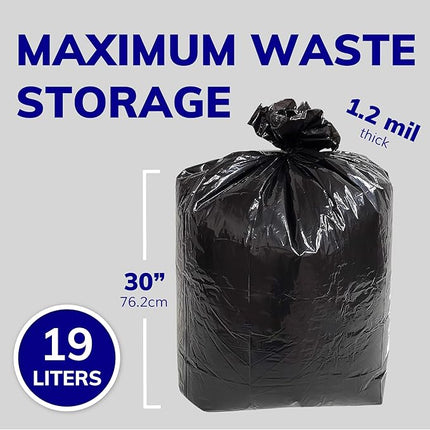 ActiveDogs Dog Poop Bucket Bags 12PK - Heavy Duty 5 Gallon Poop Bags for Dogs Waste Removal Trash Can, Bucket or Pail - Extra Thick 1.2ml Plastic Tear Resistant & Leak Proof Refill Liners