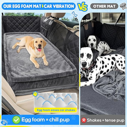 Loiion Dog Car Bed, Non-Slip Backseat Extender Pet Mat, Removable Washable Dog Bed for SUVs, Sedans & Trucks, Anti-Slip Travel Mat for Dogs, Easy Clean & Scratch-Proof & Comfort(Dark Gray, 50"x24.6")