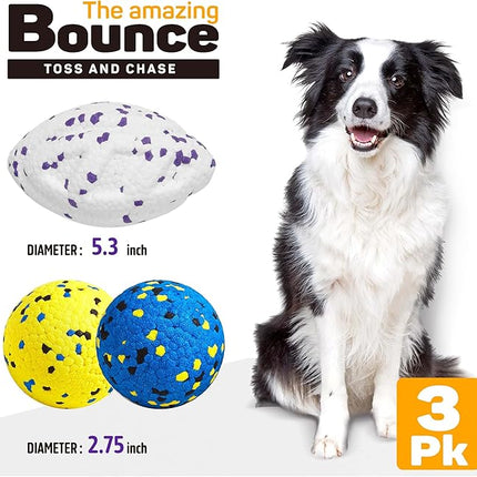 Dog Balls Upgraded Dog Tennis Balls for Aggressive Chewers, 5.3'' Indestructible Tennis Ball, More Bite-Proof Chew Toys, Long-Lasting Teething Ball for Puppies Small Medium Large Dogs