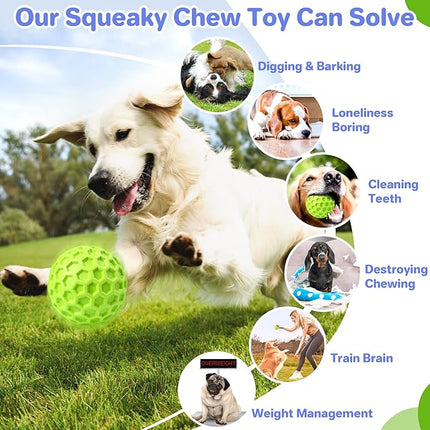 Interactive Squeaky Dog Balls, Dog Toys for Aggressive Chewers Large Breed for Relieving Anxiety, Dogs Chew Toys Balls for Aggressive Chewers, Outdoor Dog Toys Dog Water Toys