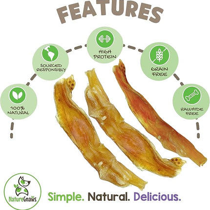 Nature Gnaws Beef Tendons for Dogs 4-5" (12 Count) - Mixed Thickness - Long Lasting for Small and Medium Dogs - Natural Beef Jerky Dog Chew Bones - Rawhide Free
