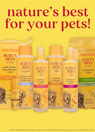 Burt's Bees for Pets Deodorizing Dog Wipes with Witch Hazel, Lemongrass and Sage Fragrance, 98% Natural Origin Formulas, Dog Wipes Cleaning and Deodorizing, 100ct