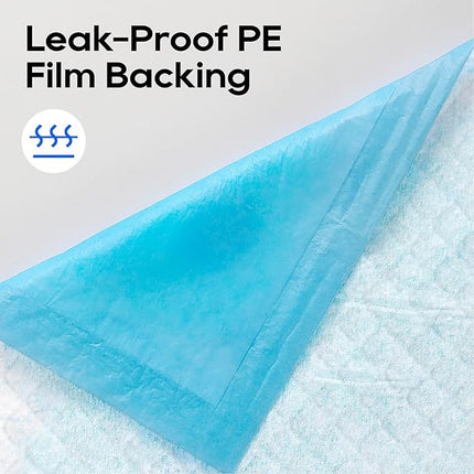 Honey Care All-Absorb, Small 17.5" x 23.5", 120 Count, Dog and Puppy Training Pads, Ultra Absorbent and Odor Eliminating, Leak-Proof 5-Layer Potty Training Pads with Quick-Dry Surface, Blue, A05