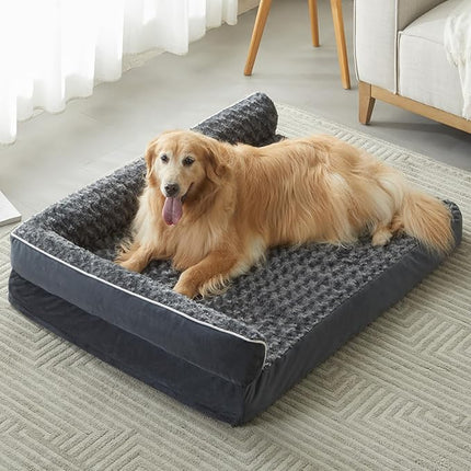 BFPETHOME Orthopedic Dog Beds for Large Dogs-Waterproof Sofa Dog Bed with Removable Washable Cover, Large Pet Bed with Waterproof Lining and Nonskid Bottom,Pet Bed for Dogs