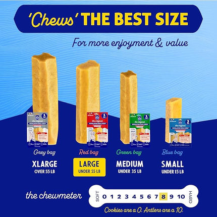 Himalayan Dog Chew Original Yak Cheese Chew, Bacon, 1 Large Stick, 3.3 oz, Gluten Free, Healthy Treats, Grain & Lactose Free 100% Natural, Long Lasting Chews for s Under 55 lbs