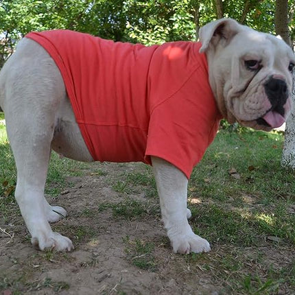 Lovelonglong Bulldog Clothes Dog Clothing Blank T-Shirt Tee Shirts for French Bulldog English Bulldog American Pit Bull Pugs 100% Cotton Skin Care Lobster-Pink B-M