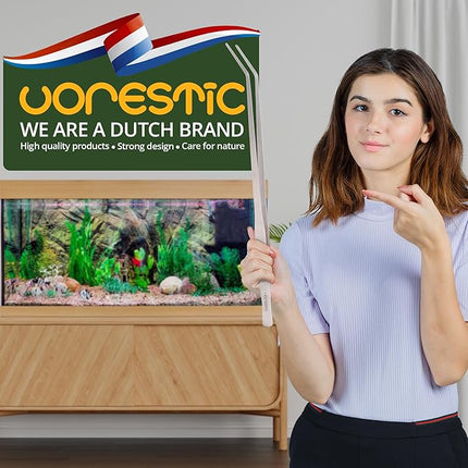 VORESTIC 2 Pcs Heavy Duty Reptile Feeding Tongs, Aquarium Tweezers 18 Inch, Straight and Curved Extra Long Tweezers, Reptile Tongs, Aquarium Tongs, Aquarium Tweezers Extra Long