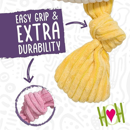 HuggleHounds Knottie Plush Dog Toy - Dog Stuffed Animal Toy for Small, Medium & Large Sized Dogs, Durable Plush to Keep Them Busy - Tartan Tidings Fox, Large