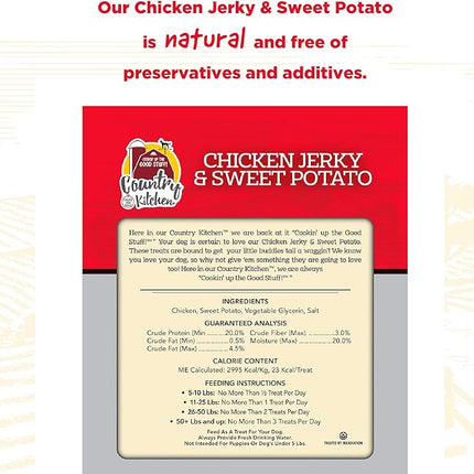 Country Kitchen Chicken & Sweet Potato Jerky Tender Dog Treats, Made with Real Chicken, High Protein, Low Fat, No Artificial Colors, 16 oz