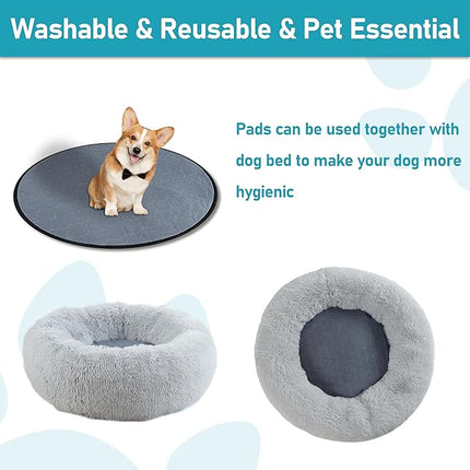 Washable Pee Pads for Dog, 2 Pack, 27.5 Inch Round, Reusable Puppy Pads with Quick Dry, Anti-Slip for Dogs, Cats & Whelping