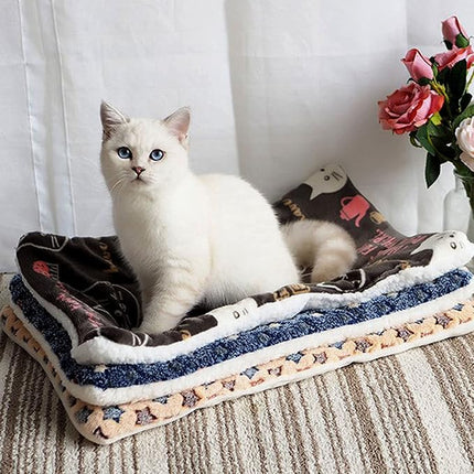FJWYSANGU Pet Blanket Premium Fluffy Flannel Cushion Soft and Warm Mat for Dogs Cats(Star/Yellow,Medium)
