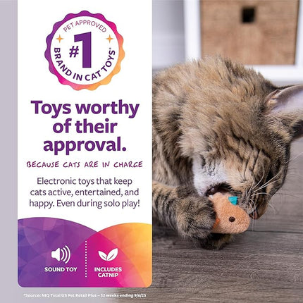 SmartyKat Chickadee Chirp Electronic Sound Cat Toy, Contains Catnip, Battery Powered - Light Brown, One Size