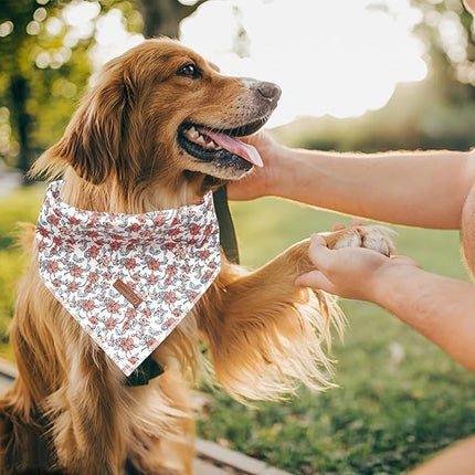 Lionheart Glory Soft Dog Scarf, Washable Fall Bib, Adjustable Square Bandana for Small to Large Dogs