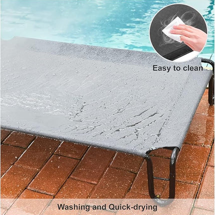 Pettycare Elevated Outdoor Dog Bed - Medium Dog Cot, Waterproof, Cooling, Non Slip, Up to 40 lbs, Grey