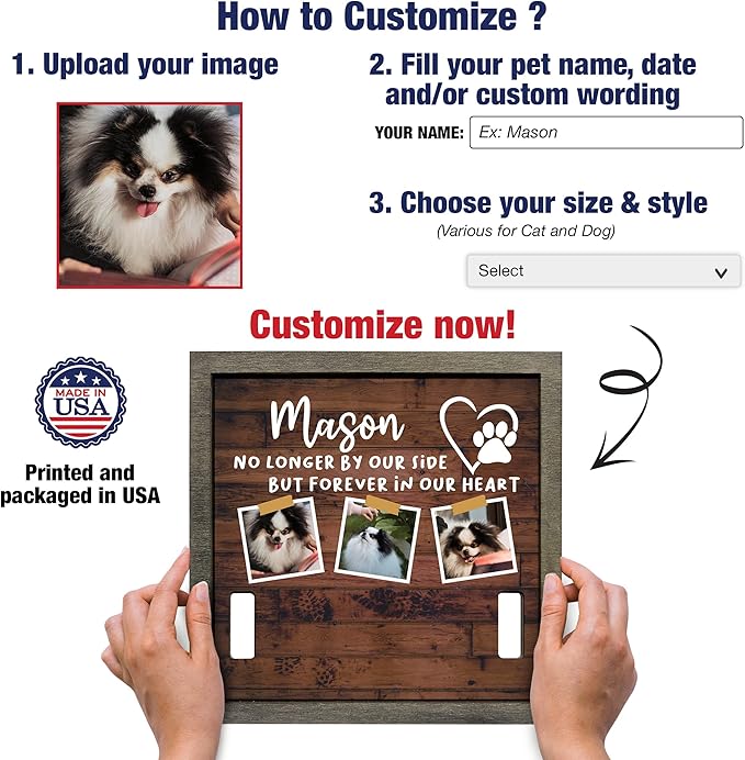 Personalized Dog Picture Frames Pet Memorial Dog for Daughter from Mom Best Ever for Dog Lovers Wall Decor TableTop Loss Sign Wood Frame with Collar Sympathy Pet Loss