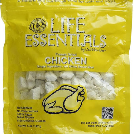 All-Natural Freeze Dried Chicken Treats for Dogs & Cats No Grains, Fillers, Additives and Preservatives Proudly Made in the USA - 2 Pack (5 oz. Bag)