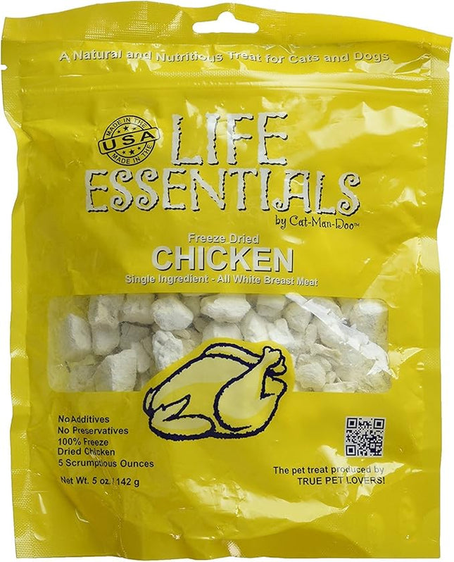 All-Natural Freeze Dried Chicken Treats for Dogs & Cats No Grains, Fillers, Additives and Preservatives Proudly Made in the USA - 2 Pack (5 oz. Bag)