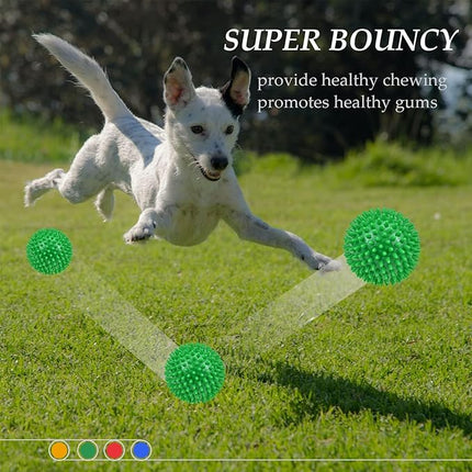 Dog Balls 4.5" Squeaky Dogs Ball for Large Spikey Dog Ball for Aggressive Chewers Heavy Duty Teething Medium Durable Dogs Balls (2 Pack)
