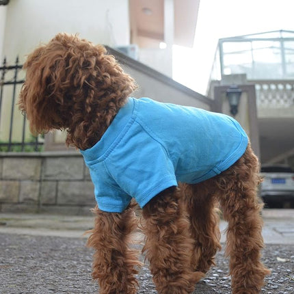 Lovelonglong 2019 Pet Clothing Dog Costumes Basic Blank T-Shirt Tee Shirts for Medium Small Dogs Lake-Blue XL