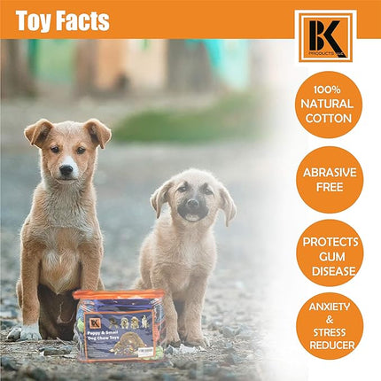 Puppy Toys, Box of 13 Puppy Dog Rope Chew Toys Designed for Playtime, Made for Chewing, Teething, and Calming Anxiety in New Puppies and Small Dogs, Bundle Includes a BONUS Storage Bag