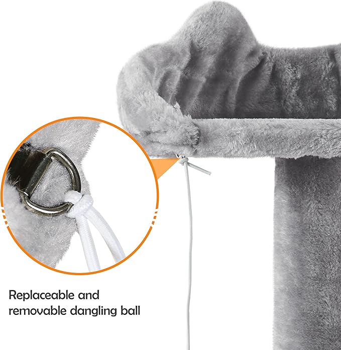 Yaheetech Multi-Level Cat Tree Cat Tower for Indoor Cats Cat Condo Furniture with Sisal Scratching Post, 61in, Light Gray