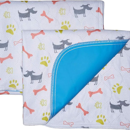Washable Dog Training Pee Pads 2-Pack Large, Reusable Cloth for House Playpen Floor Waterproof, Leakproof for Whelping, Potty, and Crate Liner