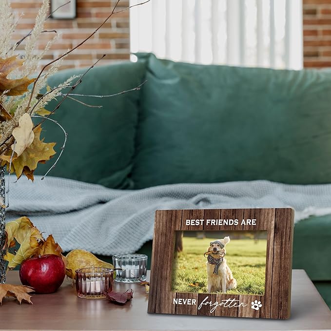 FONDCANYON Pet Memorial Picture Frame, Pet Memorial Gifts, Pet Picture Frame, Dog Memorial Picture Frame, Dog Picture Frames For Dogs That Passed, Best Friend Are Never Forgotten Dog Photo Frame 5x7 (Color4)