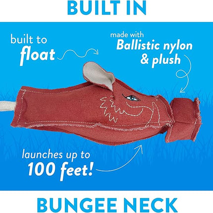 Spunky pup Fly & Fetch Dog Toy - Durable, Floating, Interactive Bungee Launcher for Fetch and Water Play, Canvas Wharthog