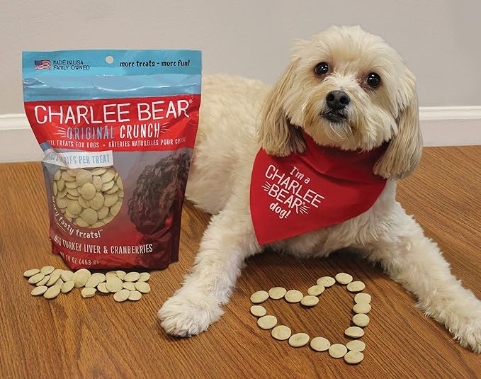 Charlee Bear Original Dog Treats, Turkey Liver & Cranberries, 16 oz (Pack of 2)