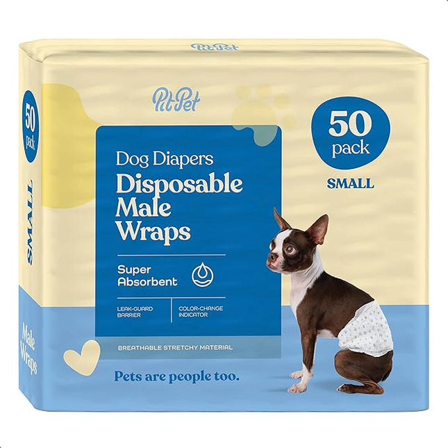 Comfortable Male Dog Diapers - 12-Pack Super Absorbent Disposable Male Dog Wraps- FlashDry Gel Technology, Wetness Indicator Doggie Diapers- Leakproof Belly Wraps for Incontinence, Excitable Urination