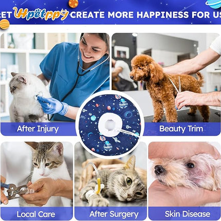 Cat Cone Collar Soft, Waterproof Cat Recovery Collar for Wound Healing Cute Donut Adjustable Kittens Cones to Stop Licking Comfortable Neck Elizabethan Collars for Cats Kittens After Surgery