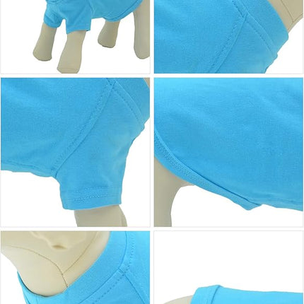 Lovelonglong 2019 Pet Clothing Dog Costumes Basic Blank T-Shirt Tee Shirts for Medium Small Dogs Lake-Blue XL