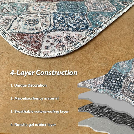 nunubaby Washable Pee Pads for Dogs, Stylish, Non-Slip and Leak-Proof Pee Pads. Reusable Potty Pads for Dogs for Crates and Floors.(Dark Red/Multi, 36" x36" )