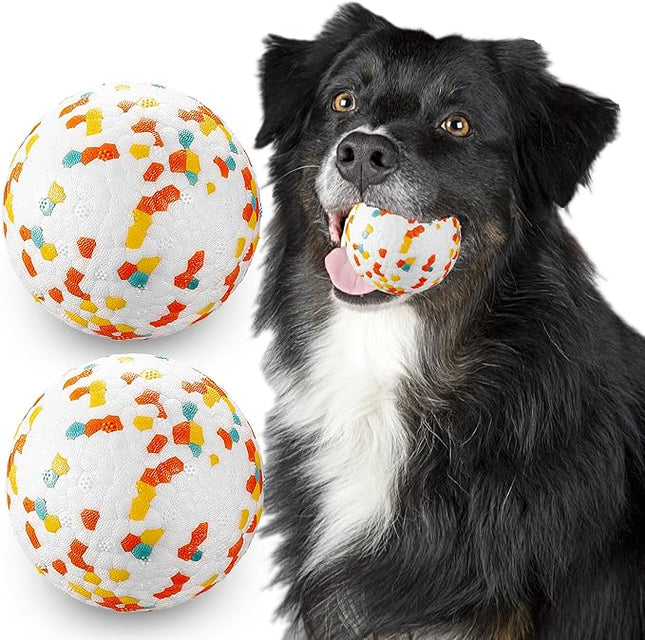 Dog Balls, Indestructible Dog Toy Ball for Aggressive Chewers, Durable High Elasticity Interactive Ball for Training Dog Catch and Fetch, Large Medium Small Dog and Puppies(3in, 2pcs)