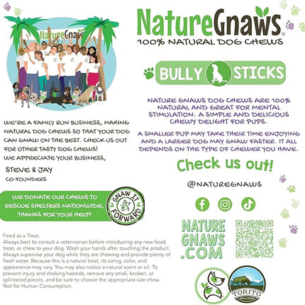 Nature Gnaws Bully Sticks for Dogs 11-12" (1Lb) - Mixed Thickness - Long Lasting for Aggressive Chewers and Large Dogs - Natural Beef Dog Chew Bones