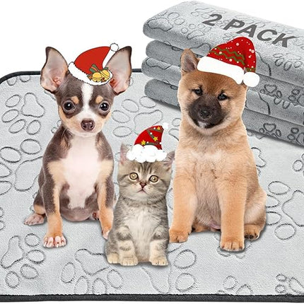 Qeils Reusable Puppy Pads, 2 Pack Washable Pee Pads for Dogs, Waterproof Non Slip Wee Wee pad, Absorbent and Leakproof Training Mats for Potty, Crate, Playpen, Bed, Sofa, 18"x 24"