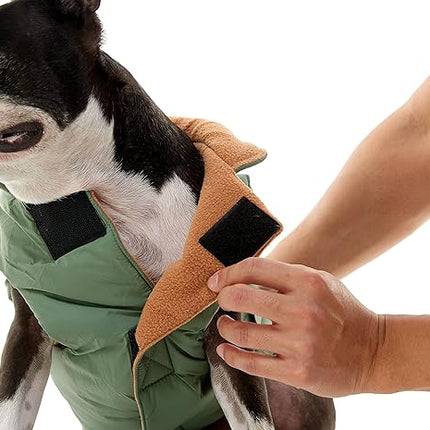 Gooby Sports Vest Dog Jacket - Red, X-Small - Reflective Dog Vest with D Ring Leash Warm Fleece Lined Hook and Loop Closure for Small to Medium Dogs