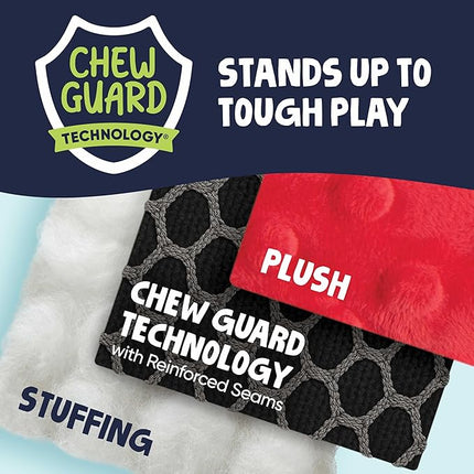 goDog Dragons Squeaky Plush Dog Toy with Chew Guard Technology, Durable Fabric & Squeaker for Active Play, Pink, Large