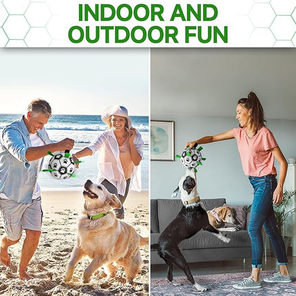 QDAN Dog Toys Dog Balls, World Cup Dog Soccer Ball with Straps, Dog Birthday, Herding Ball, Durable Balls for Small Medium Pet, Puppy Outdoor Toy (6 Inch)