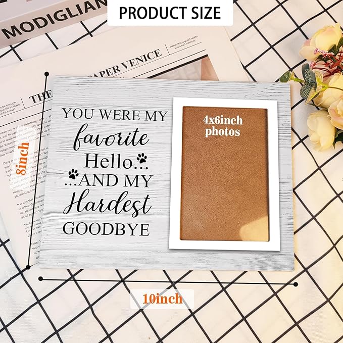 Pet Picture Frames Memorial Dog, Pet Memorial Frame for Dogs, Dog Memorial Gifts for Loss of Dog, In Loving Memory Gifts, Pet Loss Sympathy Gift for Pet Lover, Forever in Our Heart (White)