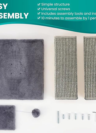 Cat Scratching Post 32 Inch for Indoor Large Cats and Kitten, Nature Sisal Tall Cat Scratch Post, Sisal Cat Scratcher Improve Cat's Scratching Habits and Protect Your Furniture, Dark Grey