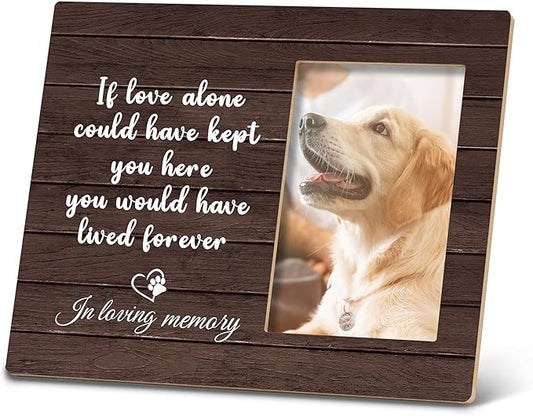 SRADMO Dog Memorial Picture Frame,Dog Frames For Pictures Memorial, Pet Dog Cat Memorial Photo Picture Frame 10×8,Dog Picture Frames For Dogs That Passed,Passed Away Dog Memorial Gifts (Brown)