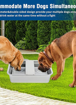 BWOGUE 3 Gal Automatic Dog Water Dispenser for Large Dogs Stainless Steel Outdoor Water Bowl Large Breed Self Filling Dog Waterer Feeder for Dogs Cat Chicken Livestock