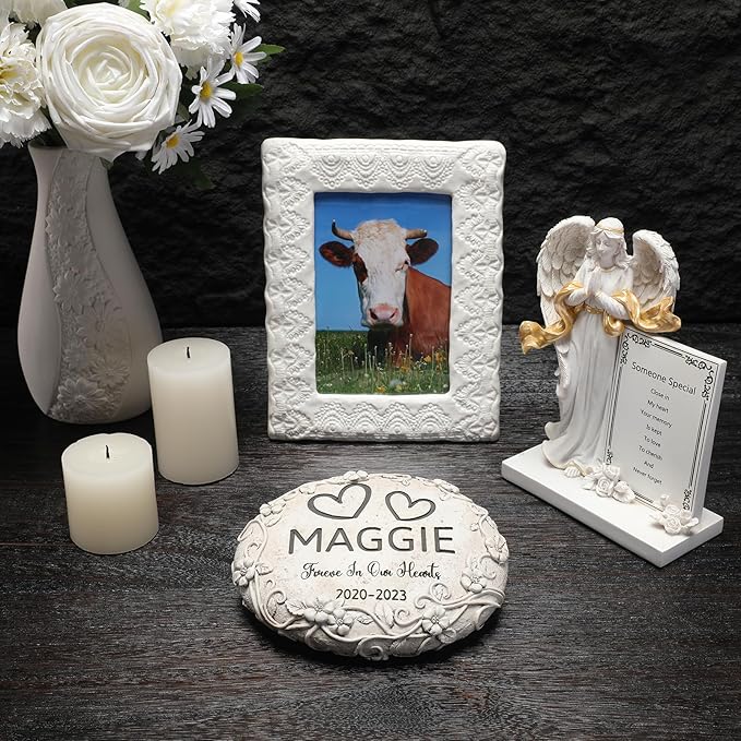 Personalized Cow Memorial Stone, Pet Grave Marker Cow, Cow Headstone, Cow Tombstone, Cow Gravestone, Cow Memorial Gifts