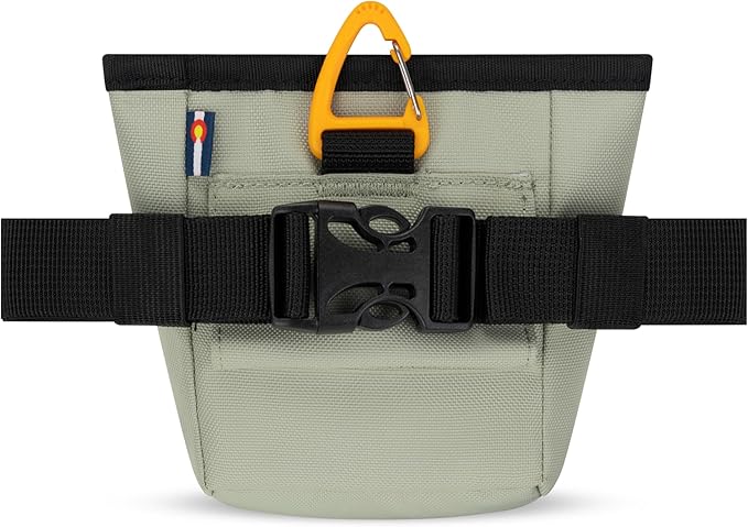 OllyDog Goodie Treat Bag, Dog Treat Pouch, Waist Belt Clip for Hands-Free Training, Magnetic Closure, Dog Training and Behavior Aids, Three Ways to Wear (Abbey Stone)