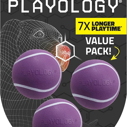 Playology Dog Toys | Squeaky Chew Ball - Bouncy Durable Floating Fetch Ball for Dogs, Value 3-Pack | Small Bacon Scented Toy - Easy to Clean and Made from Non Toxic Materials