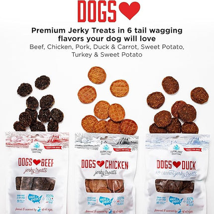 Farmland Traditions Filler Free Dogs Love Turkey & Sweet Potato Premium Jerky Treats for Dogs, 6 oz. Bag