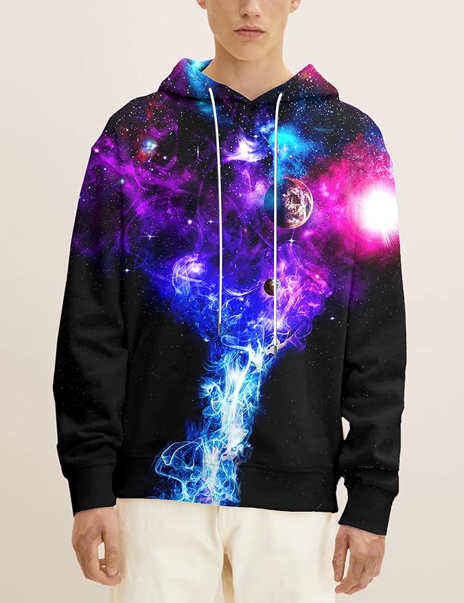 Yasswete Unisex Adults 3D Printed Fashion Hoodies for Men Women Pullover Novelty Sweatshirts with Big Pockets